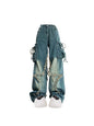 Women Blue Cargo Jeans Baggy Vintage 90s Aesthetic High Waist Cowboy Pants Harajuku Denim Trousers Y2k Trashy 2000s Clothes 2024