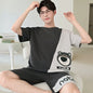 2025 Summer Men’s Sleepwear Cotton Cartoon Pajamas Sets For Man Short Loungewear Young Home Wear Fasion Student Pyjama Set Homme