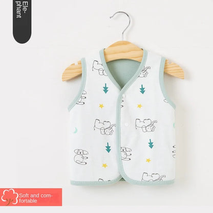 Baby Vest Spring and Autumn Thin Cotton Girls' Sweetheart Waistwear Neonatal Belly Care Boys' Horse Jacket Children's Vest