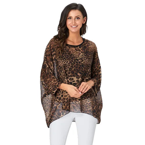 BHflutter 4XL 5XL 6XL Plus Size Women Blouse 2025 Sexy Off Shoulder Leopard Print Summer Tops Tees Casual Chiffon Blouses Shirts