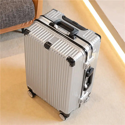 Aluminum Frame Carry-On Suitcase Luggage Mute Trolley Case Universal Wheel Durable And Sturdy Password Valise De Voyage