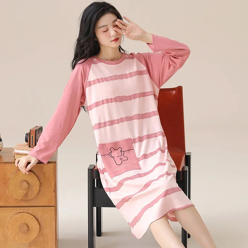 Pink Large Size Women Sets M-5XL Autumn Winter Long Sleeves Long Pants Cute Sleepwear Kawaii Pyjamas Soft Pijamas Girls Pjs Cozy