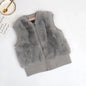 Autumn Winter Fur Vest Ladies Fur Coat Woman Vest Children Short Rex Rabbit Fur Womens Tops And Blouses Boys Girls Parent-child