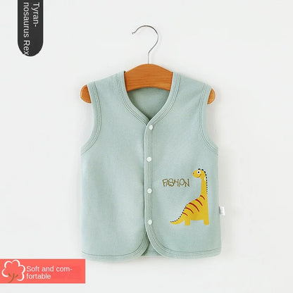 Baby Vest Spring and Autumn Thin Cotton Girls' Sweetheart Waistwear Neonatal Belly Care Boys' Horse Jacket Children's Vest