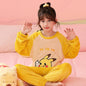 Miniso 2025 Winter Pajamas Sets Children Flannel Warm Sleepwear Kawaii Anime Cartoon Boy Girl Pijama Suit Autumn Kids Loungewear