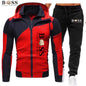 Men's Tracksuit Casual Jogging Suit Outdoor Set Zipper Hoodies + Black Sweatpant 2pcs Spring Fashion New Streetwear S-3XL