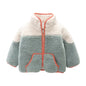 Autumn WInter Little Boys Jacket Fleece Stitching Coat Kid Plush Outdoor Jacket Casual Fashion Outerwear Boys Girls Warm Coat