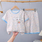 Children's Pajamas Spring And Summer Short Sleeved Shorts Loose And Thin Medium And Large Children's Home Clothing Set