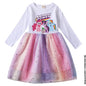 New Girls Dress Cotton Dresses My Little Baby girl pony Mesh Long Sleeves Princess Dress for Girls Birthday Gift