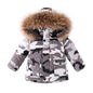 -30 Degrees new children's winter clothing Camouflage thick down jacket for little boys Warm red down coat for little girls 2-8T