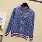 Women's Coat Spring Autumn Woman Clothes Korean Fashion Knitwear V-Neck Cardigan Chic Loose Oversized