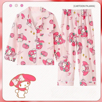 Miniso Autumn Winter Children's Pajamas Set 2025 Cute Anime Cartoon Kids Pijama Boy Girl Sleepwear Long-Sleeved Pants Loungewear