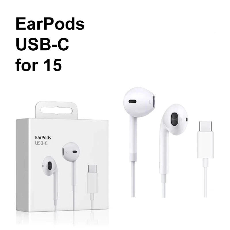 Original In Ear Headphones and Adaptors Hifi Stereo Sound Quality Wired Earphones for iphone 15 Earbuds with HD Mic Headsets