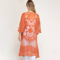 Women's Flowy Bathing Suit Kimono Cardigan Lace Crochet Swimwear Floral Cover Ups