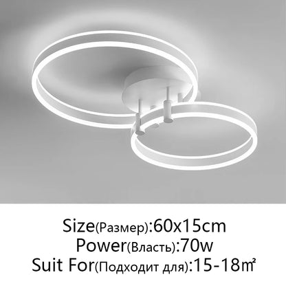 Modern Rings LED Chandelier Ligthing Lustre For Living Room Bedroom Home Ceiling Mounted Hanging Lamp Indoor Ceiling chandelier