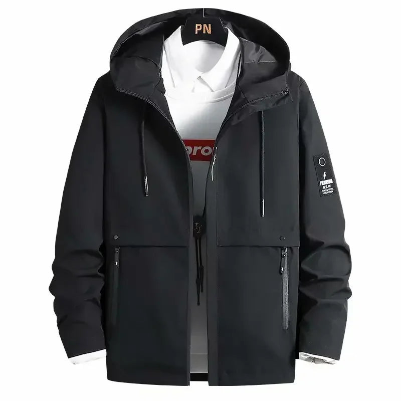 Men's Hooded Slim-Fit Windbreaker Jacket