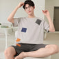 2025 Summer Men’s Sleepwear Cotton Cartoon Pajamas Sets For Man Short Loungewear Young Home Wear Fasion Student Pyjama Set Homme