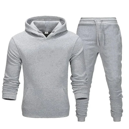 Basic Men/Women 2Pcs/Sets Sweatshirt Hoodies Pants 2025 Male Gyms Fitness Tops Joggers Sportswear Tracksuits