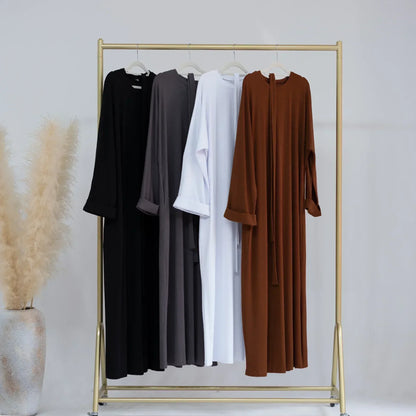 Autumn Rib Knit Abaya for Women Muslim Winter Clothes Casual Long Hijab Dress Islamic Dubai Turkey Outfit Ramadan Eid Kaftan