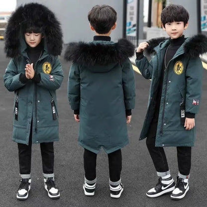 2025 Children Warm Clothing toddler boy Clothes Teen Down Cotton Padded Winter Jackets Hooded Coat Thicken Outerwear Kids Parka