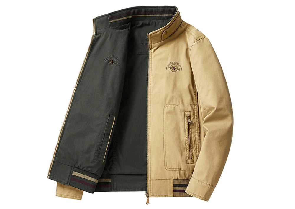 DIMUSI Men's Reversible Military Jacket