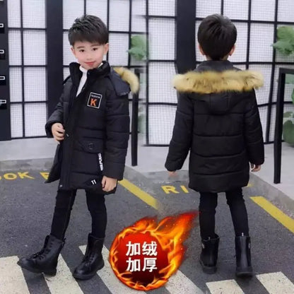 2025 Children Warm Clothing toddler boy Clothes Teen Down Cotton Padded Winter Jackets Hooded Coat Thicken Outerwear Kids Parka