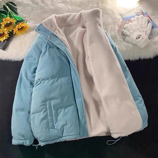 2025 Autumn Winter Kids Thicken Plush Jackets Coat Cotton Padded Clothes Infant Warm Corduroy Outerwear Toddler Thick Clothes