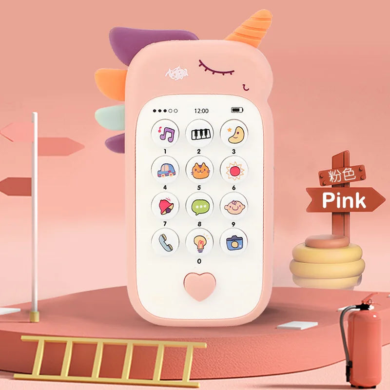 Baby Phone Toy Music Sound Telephone Sleeping Toys With Teether Simulation Phone Kids Infant Early Educational Toy Kids Gifts (Toy)