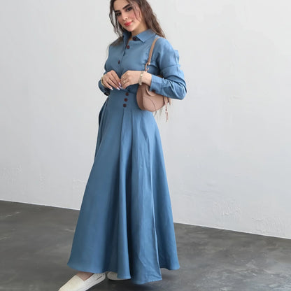 Muslim Outfits Autumn Two Piece Set Women Blouse Long Skirt Suit Ramadan Morocco Dubai Islam Casual Arabic Skirts Ensemble