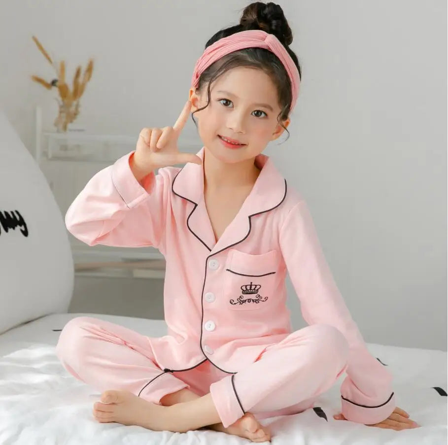 Sping Autumn Baby Girls Clothes Pajamas Sets Boy Pyjamas Kids Homewear Cotton Nightwear Children's Indoor Clothing Pijamas Suit