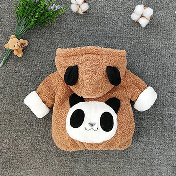 3 6 12 18 24 36 Month Newborn Clothes Cute Panda Plush Baby Boys Jacket Winter Warm Hooded Coat For Girl Little Princess Outwear