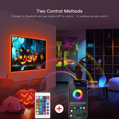 High Brightness 30LED/M RGB USB LED Light 5050 Diode Tape Wireless Bluetooth APP Control LED Strip For Bedroom Kitchen TV Decor