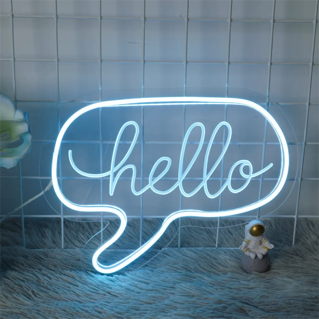 Neon Sign Engraving Led Light Custom Hello Sign for Home Wall Ligths Decor Bed Room Bar Wedding LED Lighting Signs