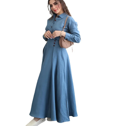 Muslim Outfits Autumn Two Piece Set Women Blouse Long Skirt Suit Ramadan Morocco Dubai Islam Casual Arabic Skirts Ensemble