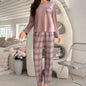 Aututmn Winter Leopard Print Pajamas for Women Heart Pattern Long Sleeve Pijamas Milk Silk O-neck Homewear Girls Sleepwear