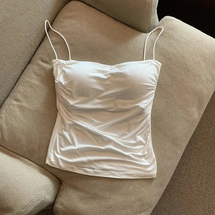 Summer Camis Tank Tops Women Thin Strap Bra Tanks For Woman Solid Color Casual Korean Style Female Top