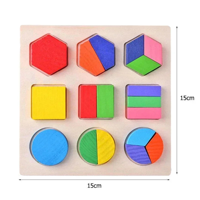 Montessori Wooden Toys for Babies 1 2 3 Years Boy Girl Gift Baby Development Games Wood Puzzle for Kids Educational Learning Toy (Toy)