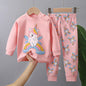 2025 New Kids Boys Girls Pajama Sets Cartoon Print Long Sleeve Cute T-Shirt Tops with Pants Toddler Baby Autumn Sleeping Clothes