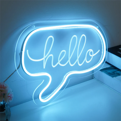 Neon Sign Engraving Led Light Custom Hello Sign for Home Wall Ligths Decor Bed Room Bar Wedding LED Lighting Signs