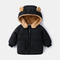 2025 Korean Autumn Winter Children Boy Parkas Cartoon Bear Ears Little Girl Jacket Coat 1-6 Years Kids Boy Outerwear Outfit