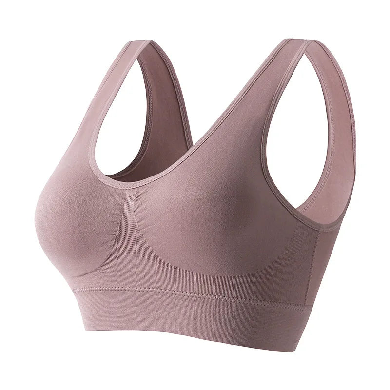 S-5XL Women Seamless Bra Sports Bras Top Female Breathable Soft Brassiere Wireless Nopads Bra Crop Top Solid Color Sexy Lingerie