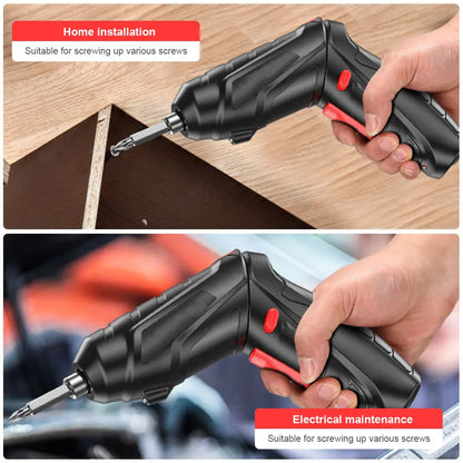 3.6V Cordless Screwdriver Rechargeable Wireless Screwdriver Drill LED Lighting Electric Screw Driver Portable for Home Use Tool