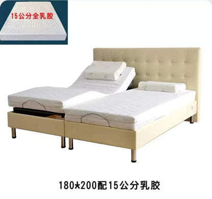 Folded Frame with Head Board, Massage, Zero Gravity, USB Charging Split King Bed Adjustable Bed