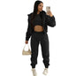 Custom LOGO made autumn women's thick 2-piece sportswear jogger suit 3-piece sportswear and hoodie suit