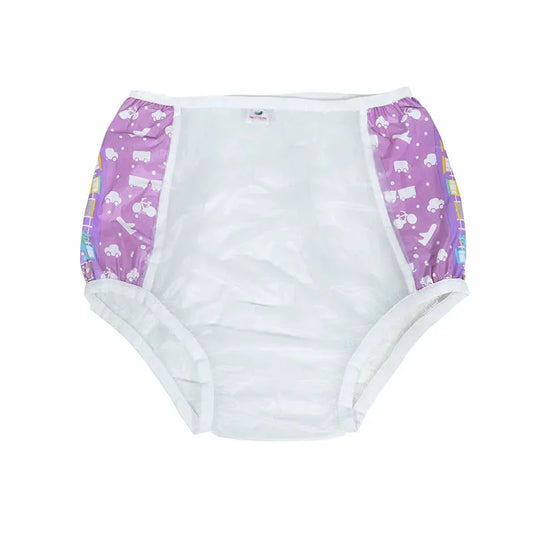 ABDL PVC Transparent Plastic Underpants Soft Silent Reusable Waterproof Adult Baby Diaper Pants Coat Incontinence Panties