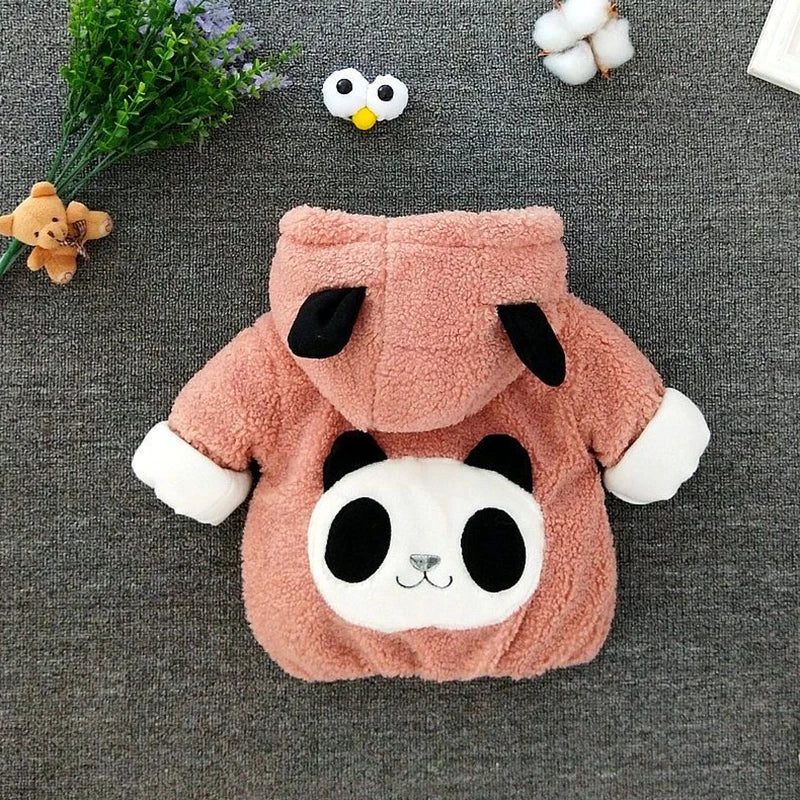 3 6 12 18 24 36 Month Newborn Clothes Cute Panda Plush Baby Boys Jacket Winter Warm Hooded Coat For Girl Little Princess Outwear