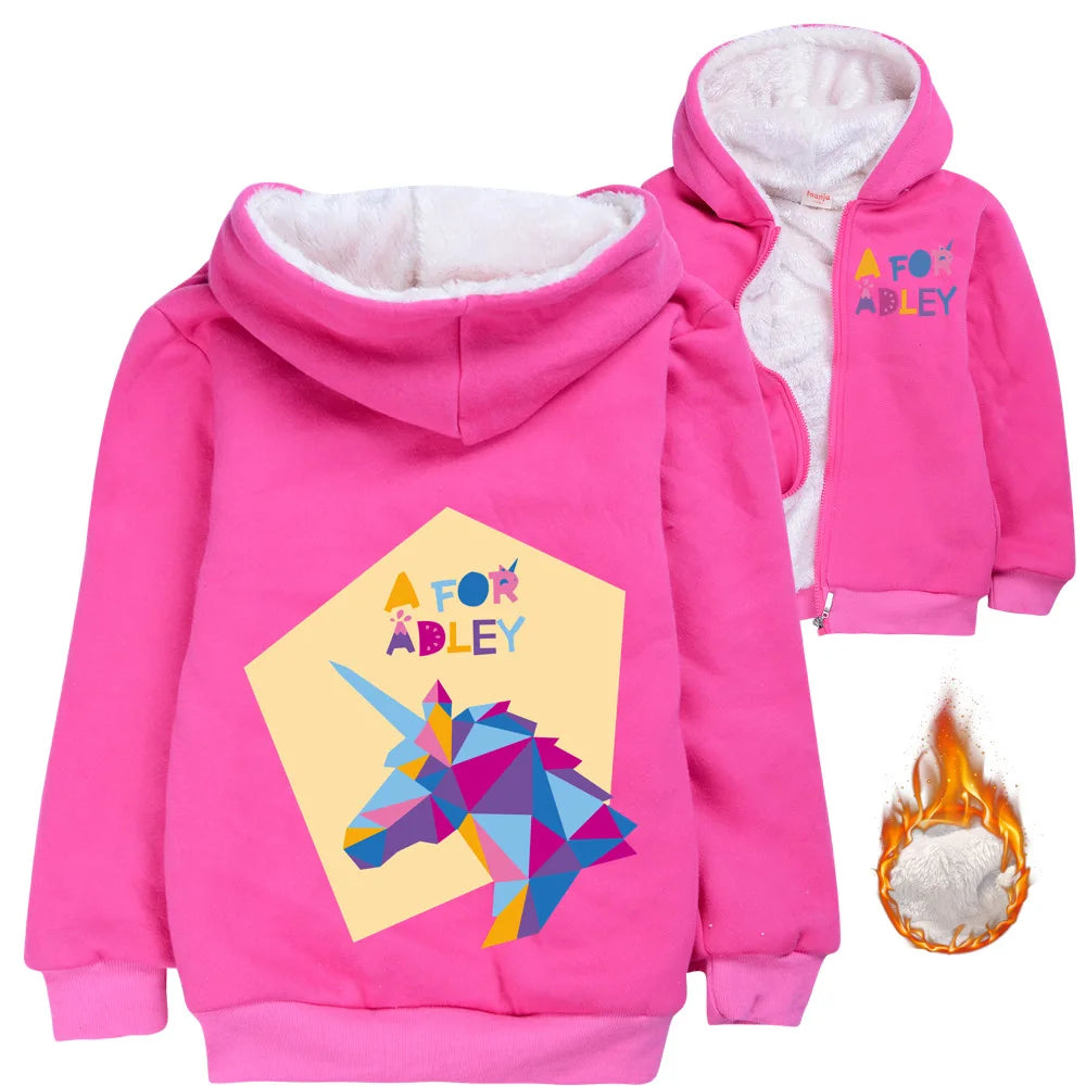 New Girls Winter Jacket Kids Parka A for Adley Hooded Thicken Warm Children Winter Jacket Girl Coat Little Girls Winter Jacket