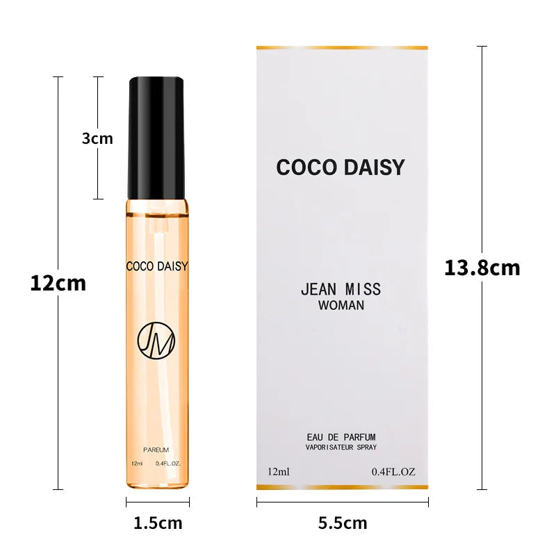 12ml JEAN MISS EAU DE PARFUM Slight Flowers Rose Perfume Fragrance Body Spray for Women Girl Exquisite Portable Sexy Perfume