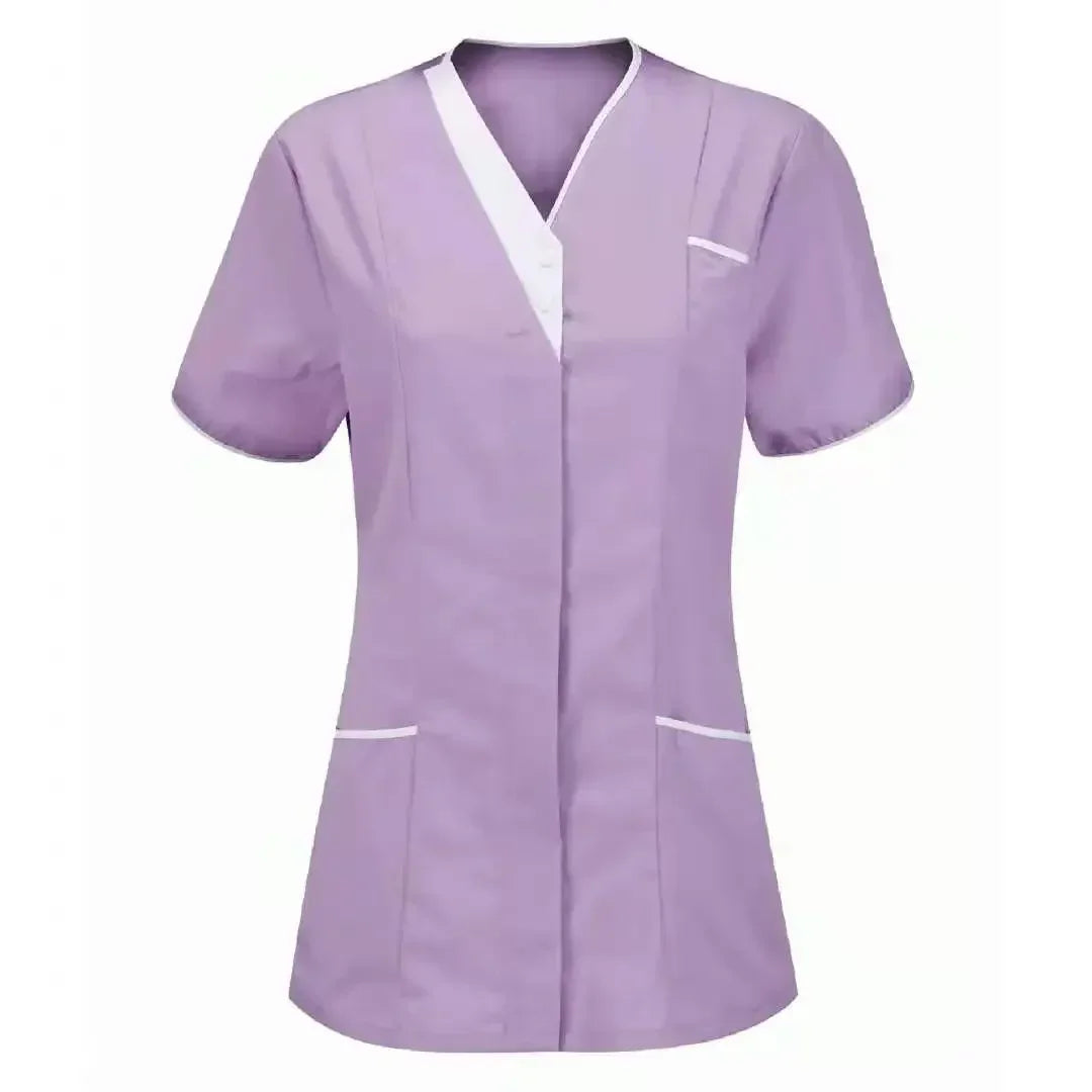 2025 New Hospital Hand Washing Clothes Tops Pure Cotton Skin Friendly Nursing Work Clothes Tops Waiter Uniform Work Clothes