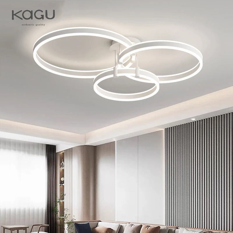 Modern Rings LED Chandelier Ligthing Lustre For Living Room Bedroom Home Ceiling Mounted Hanging Lamp Indoor Ceiling chandelier